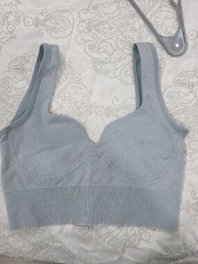 Seamless Light Blue Wireless Comfort Bra